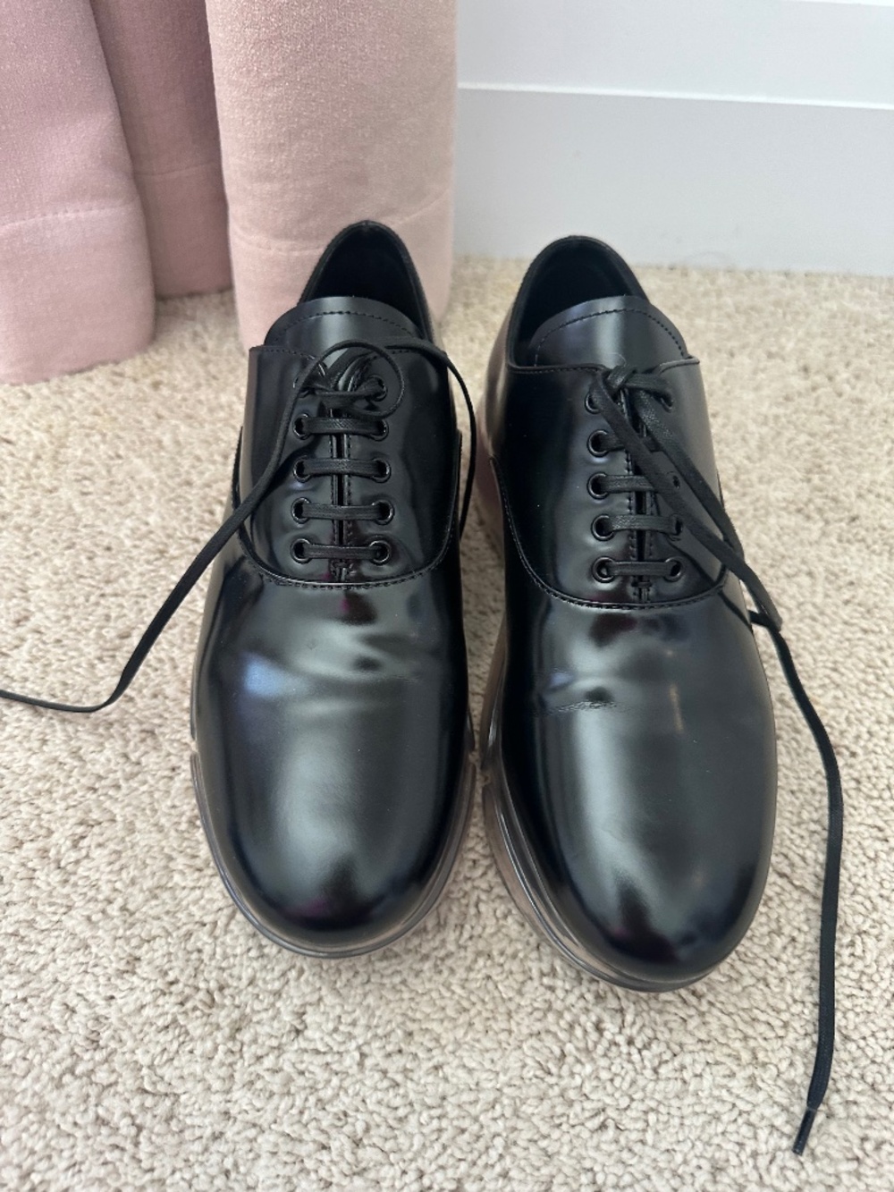 Prada Bubble Sole Leather Brogues – Black - US 7